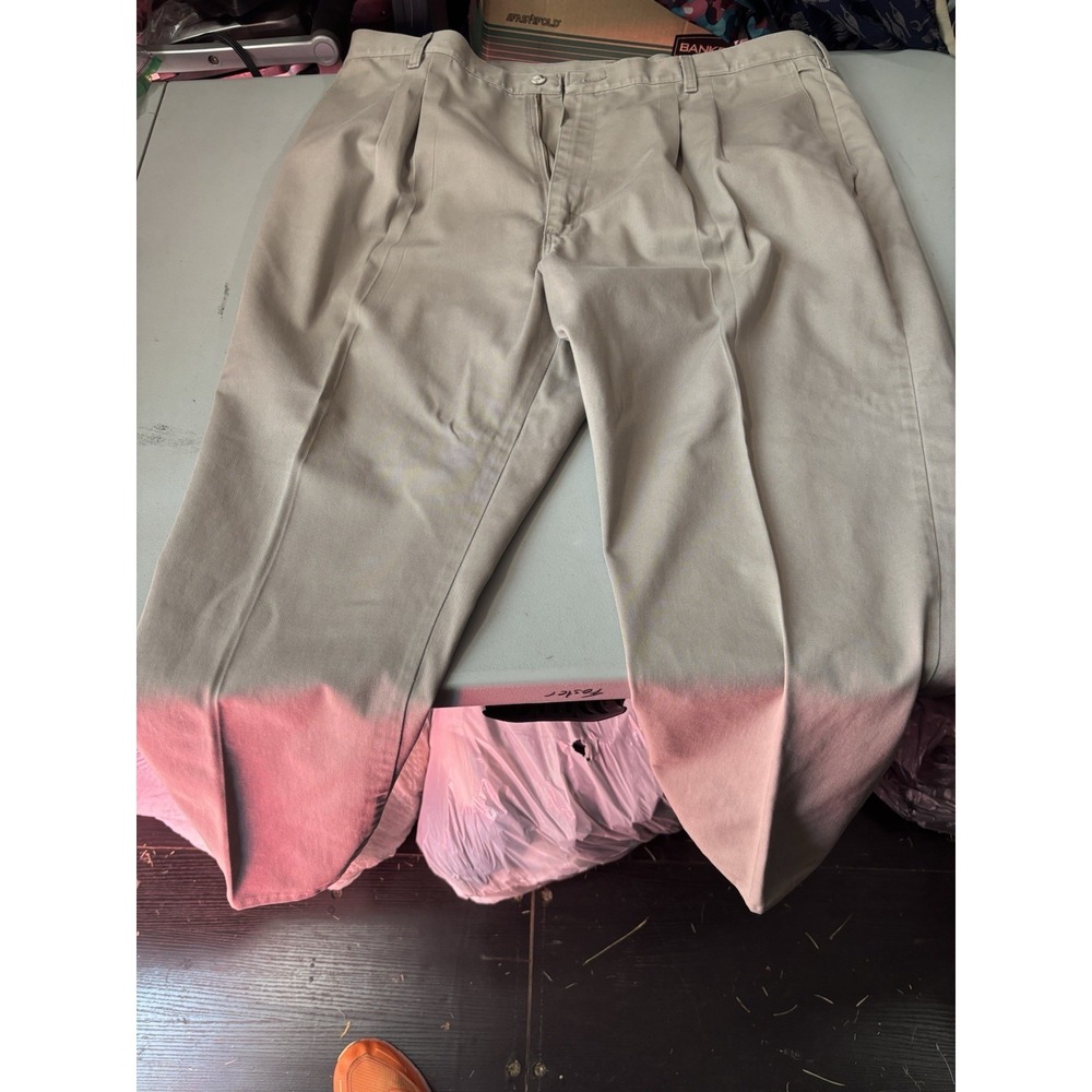 Timber Creek by Wrangler Pants Mens 36 X 32 Beige Khaki Chino Pleated Tapered
